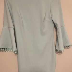 Teal CK dress. Scallop sleeves.